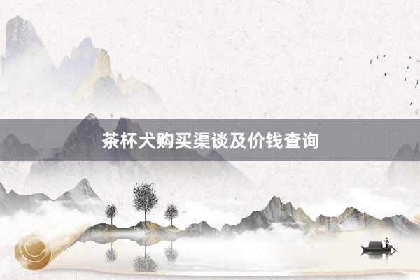 茶杯犬购买渠谈及价钱查询